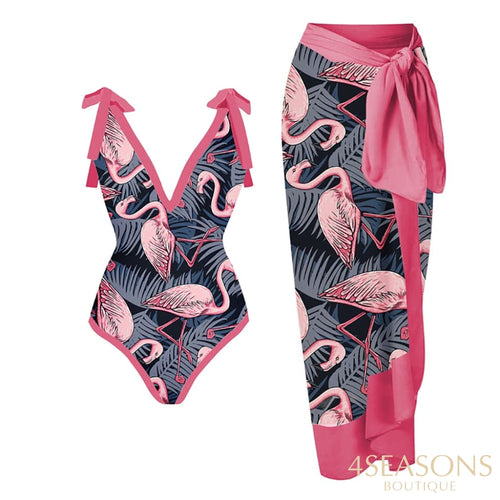 Maiô Flamingo + Pareô Grátis
