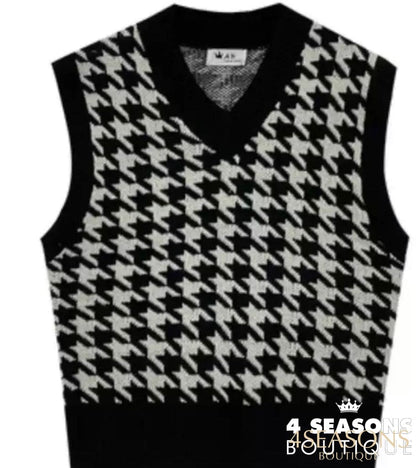 Colete Pied Poule Xadrez Preto
